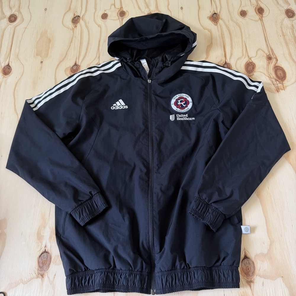 Adidas New England Revolution Rain Jacket Medium Black Soccer